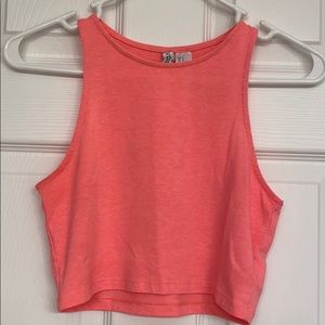 Neon pink crop top